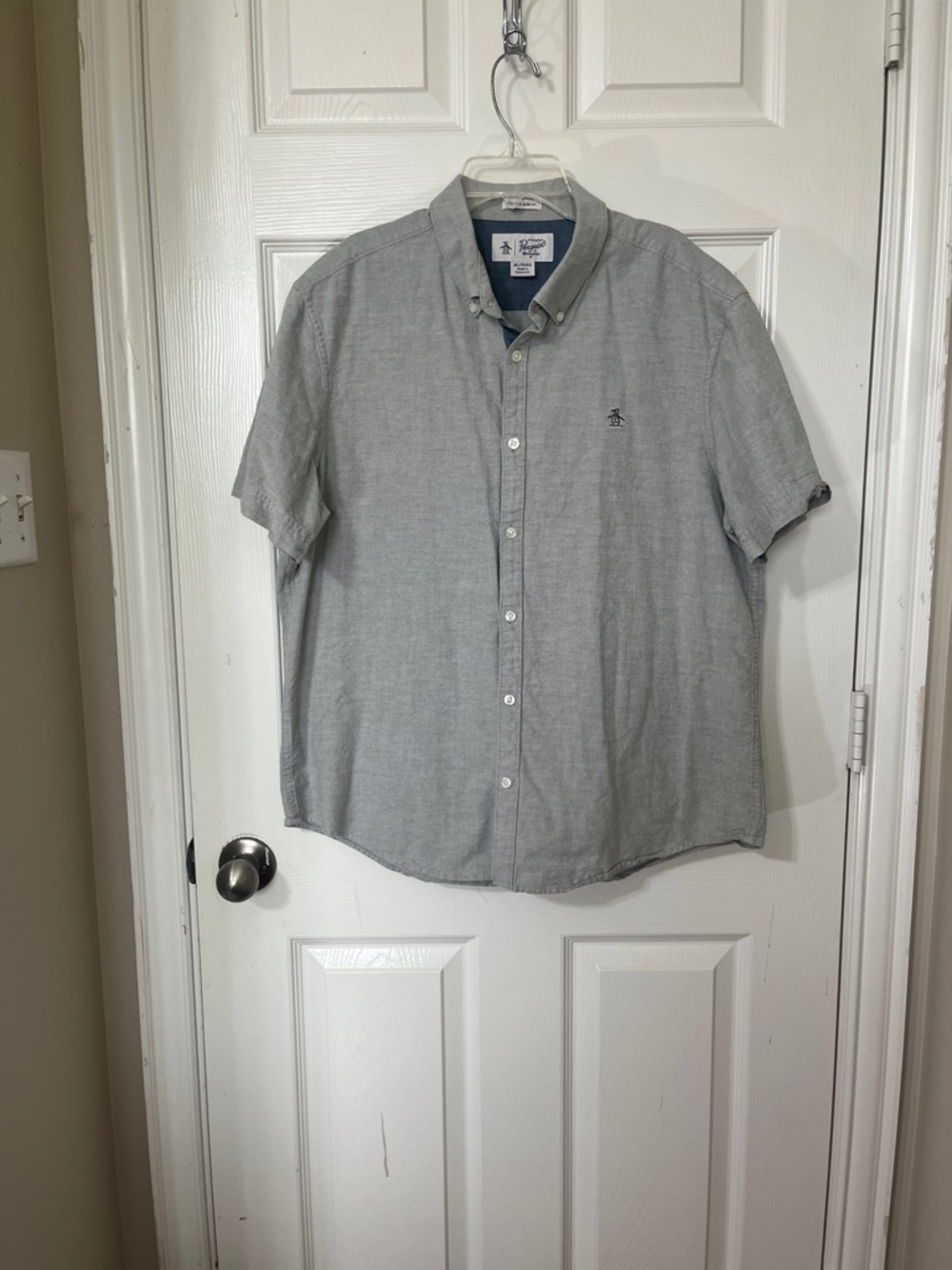 Original Penguin Light Gray Short-Sleeve Button-Down Shirt